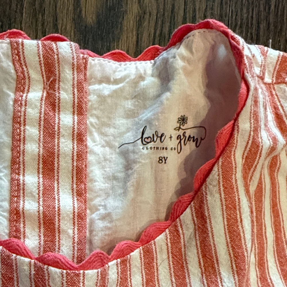 Love & Grow Strawberries Pink, White Sleeveless Dress with Shorts - Picture 5 of 5